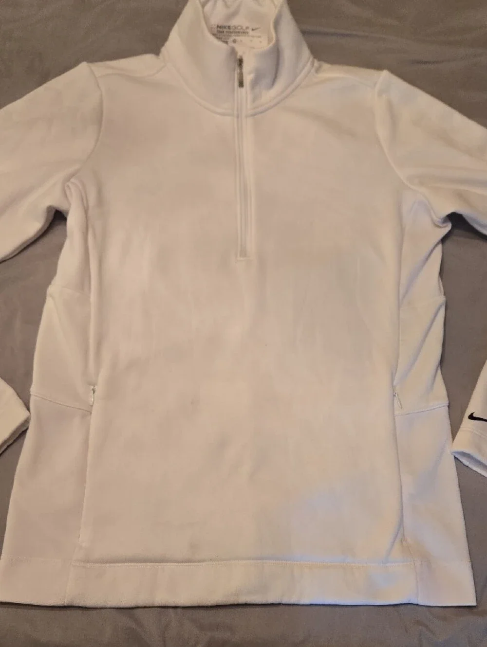 Nike Golf White Half-Zip Athletic Pullover